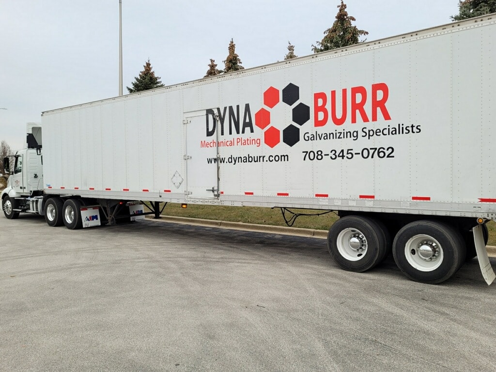 Dyna Burr truck driving from the right