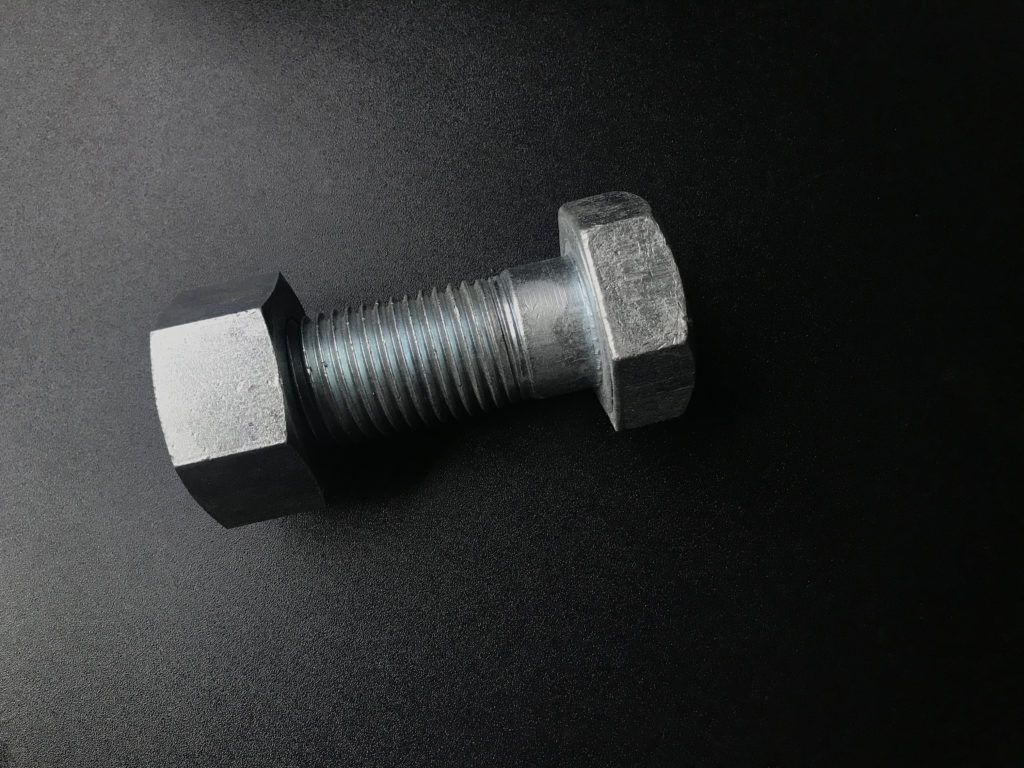Large single bolt and nut fasteners